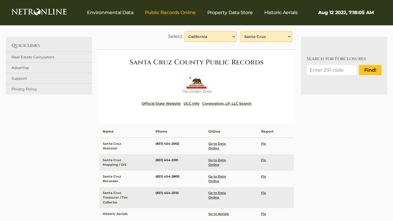 NETR Online • Santa Cruz • Santa Cruz Public Records ...